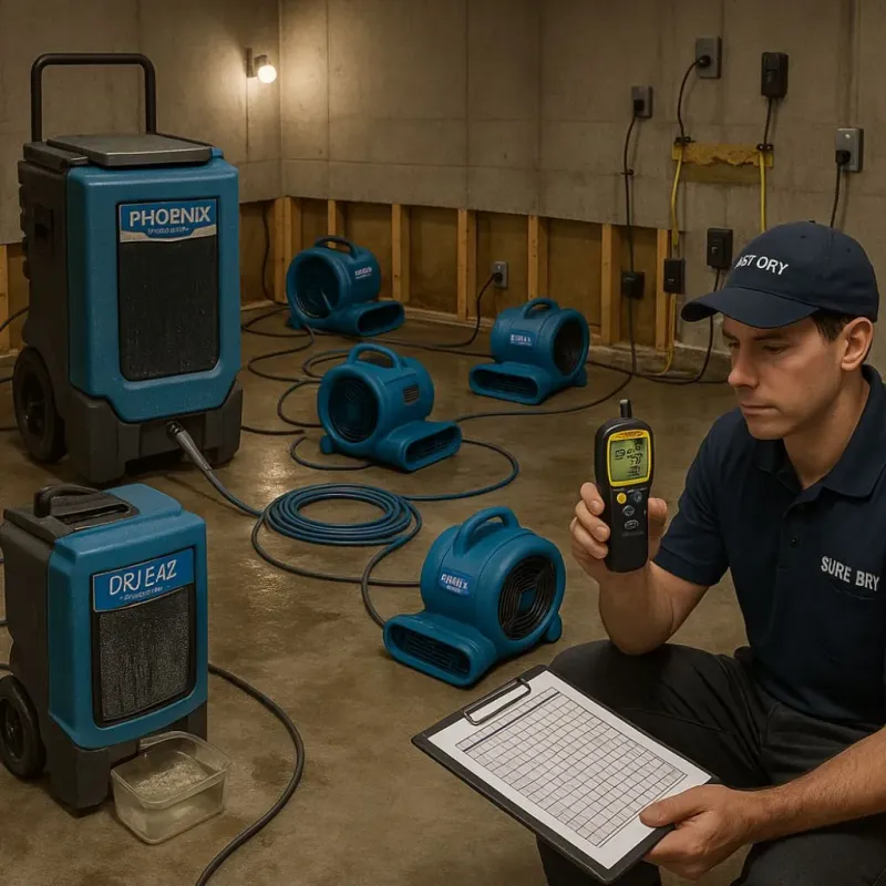 Structural Drying and Dehumidification process in Pleasant Run, OH